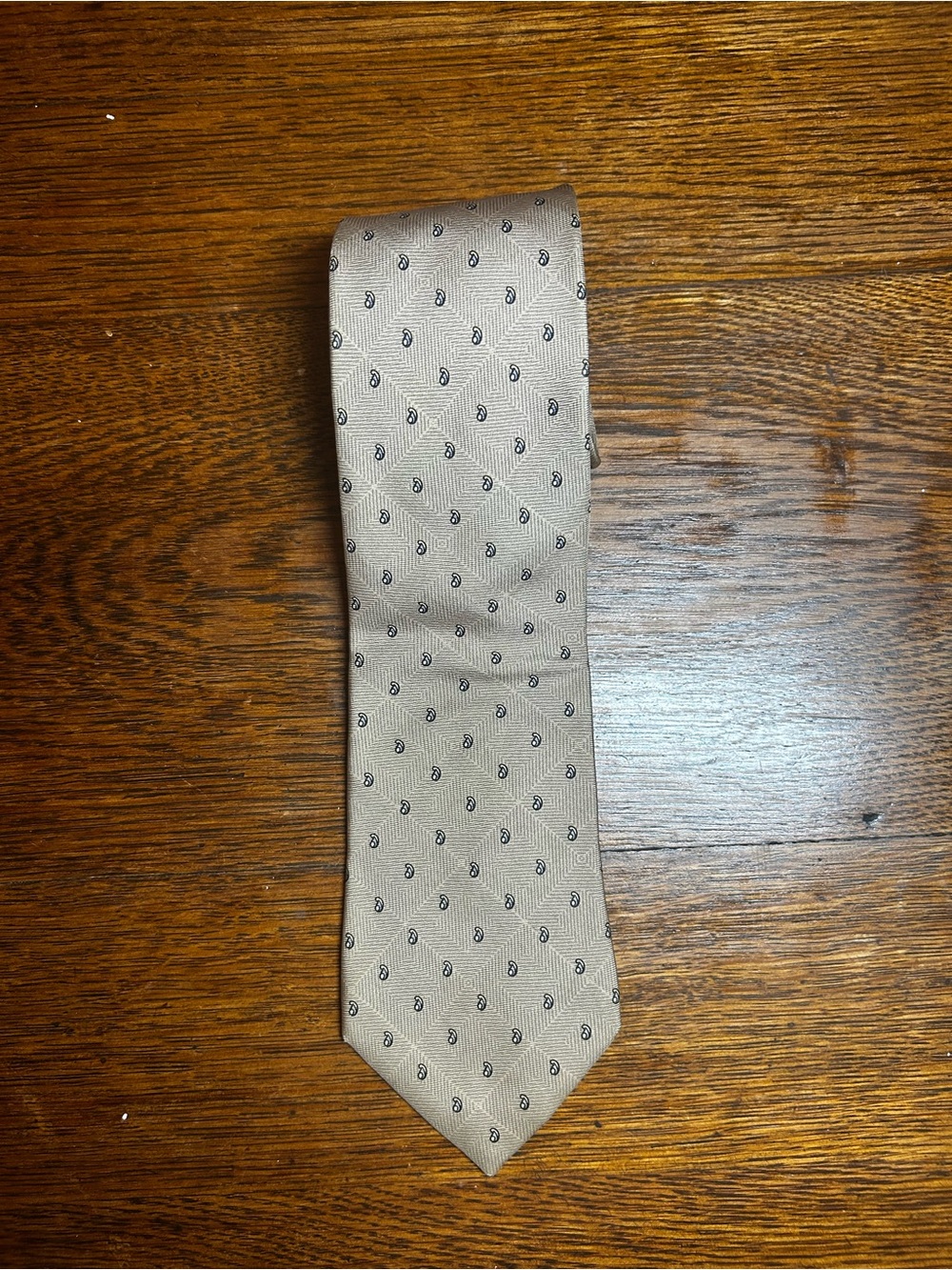 Givenchy Men's Beige Paisley Pattern Silk Tie